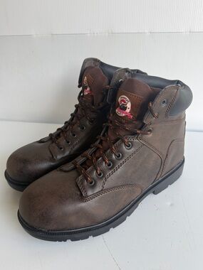 NEW BRAHMA RAID STEEL TOE WORK BOOTS SIZE 11 BROWN RUGGED OIL & SLIP RESISTANT